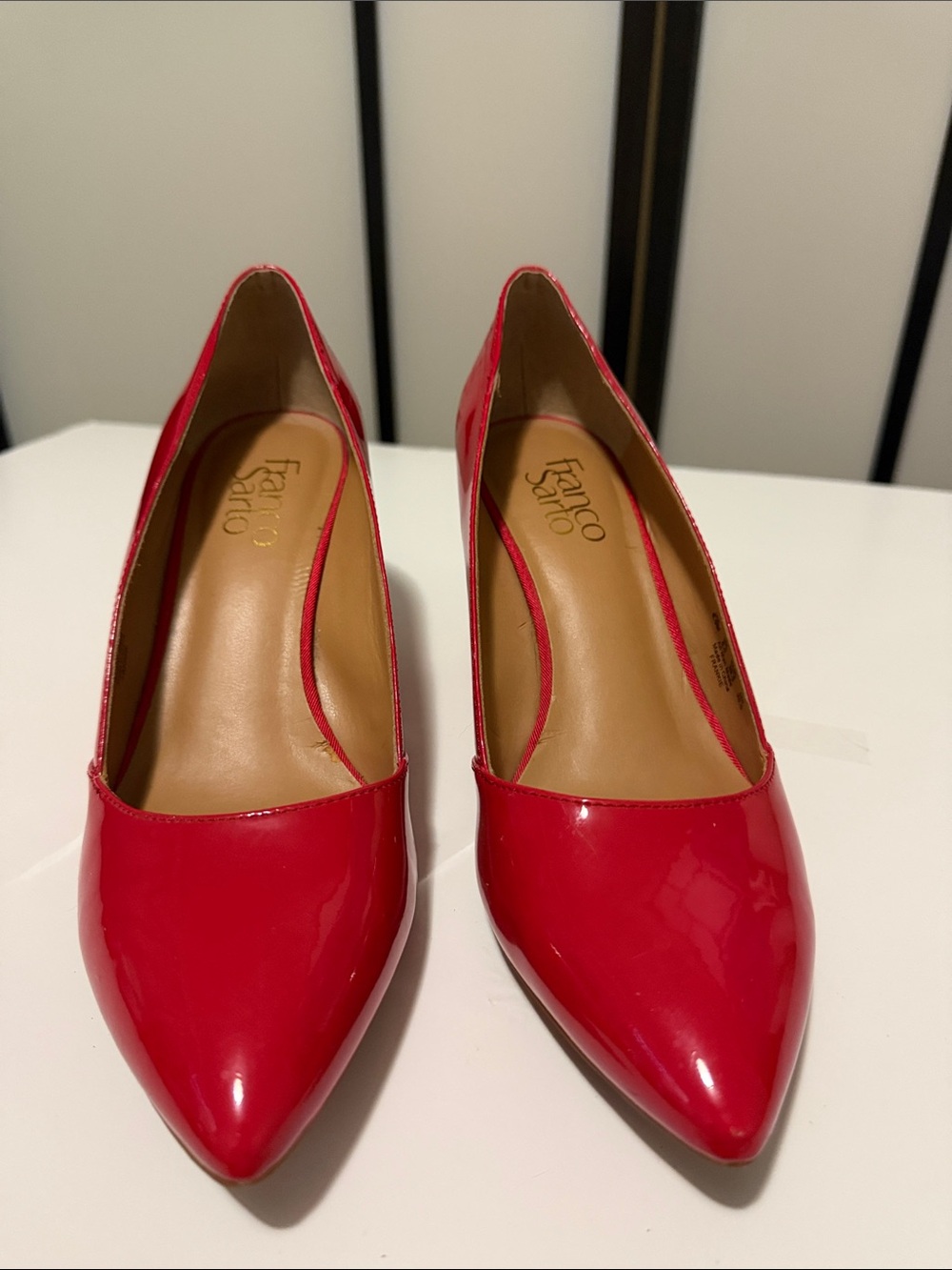 Franco Sarto Red Patent Pointed-Toe Women's Pumps Size 8.5